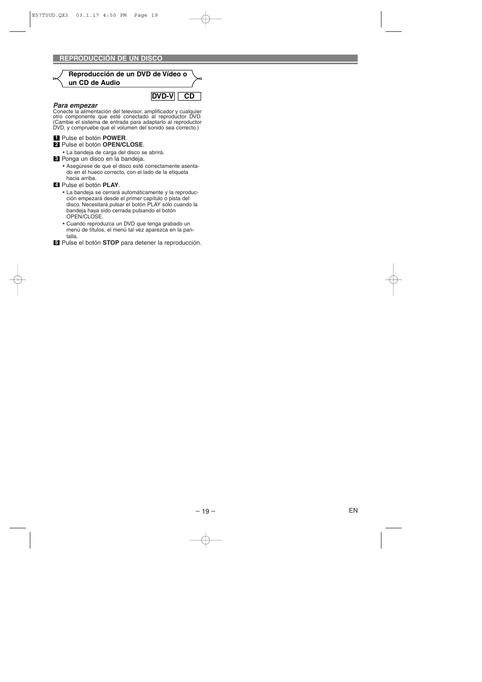 Emerson EWD7003 User Manual | Page 19 / 20