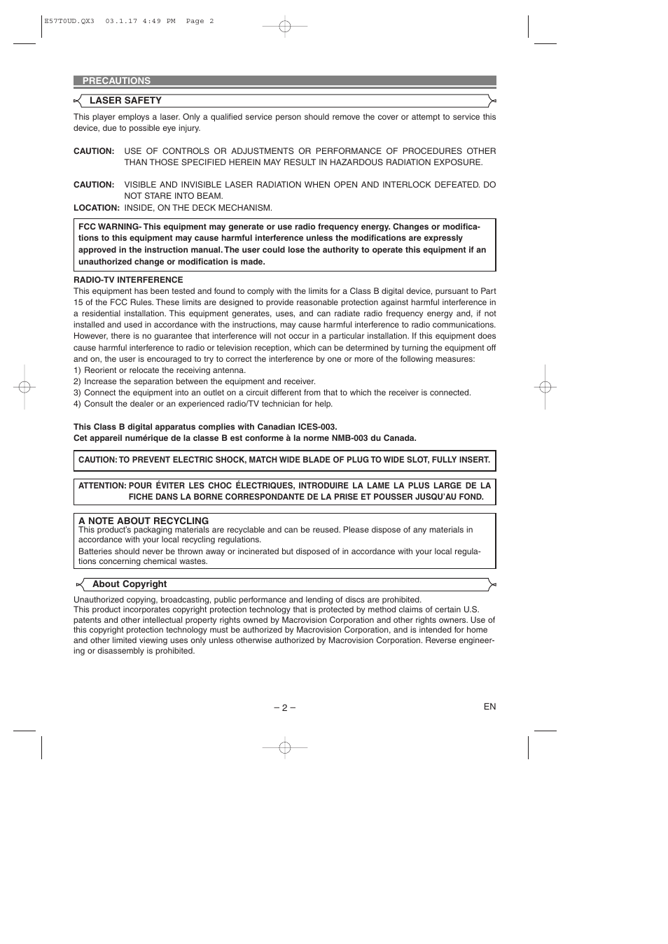 Emerson EWD7003 User Manual | Page 2 / 20