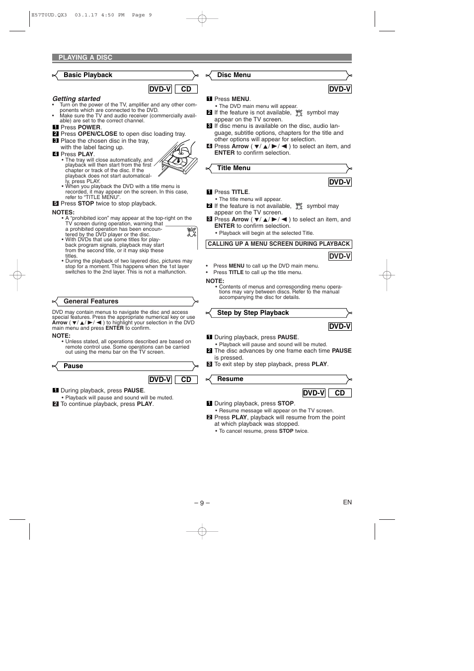 Emerson EWD7003 User Manual | Page 9 / 20