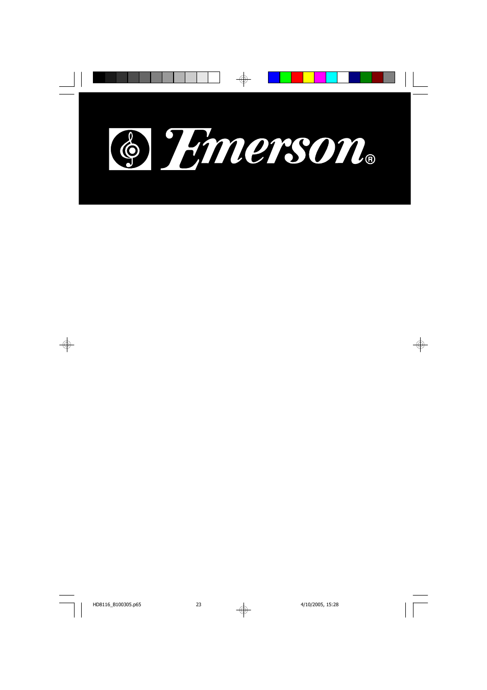 Emerson Radio HD8116 User Manual | 23 pages