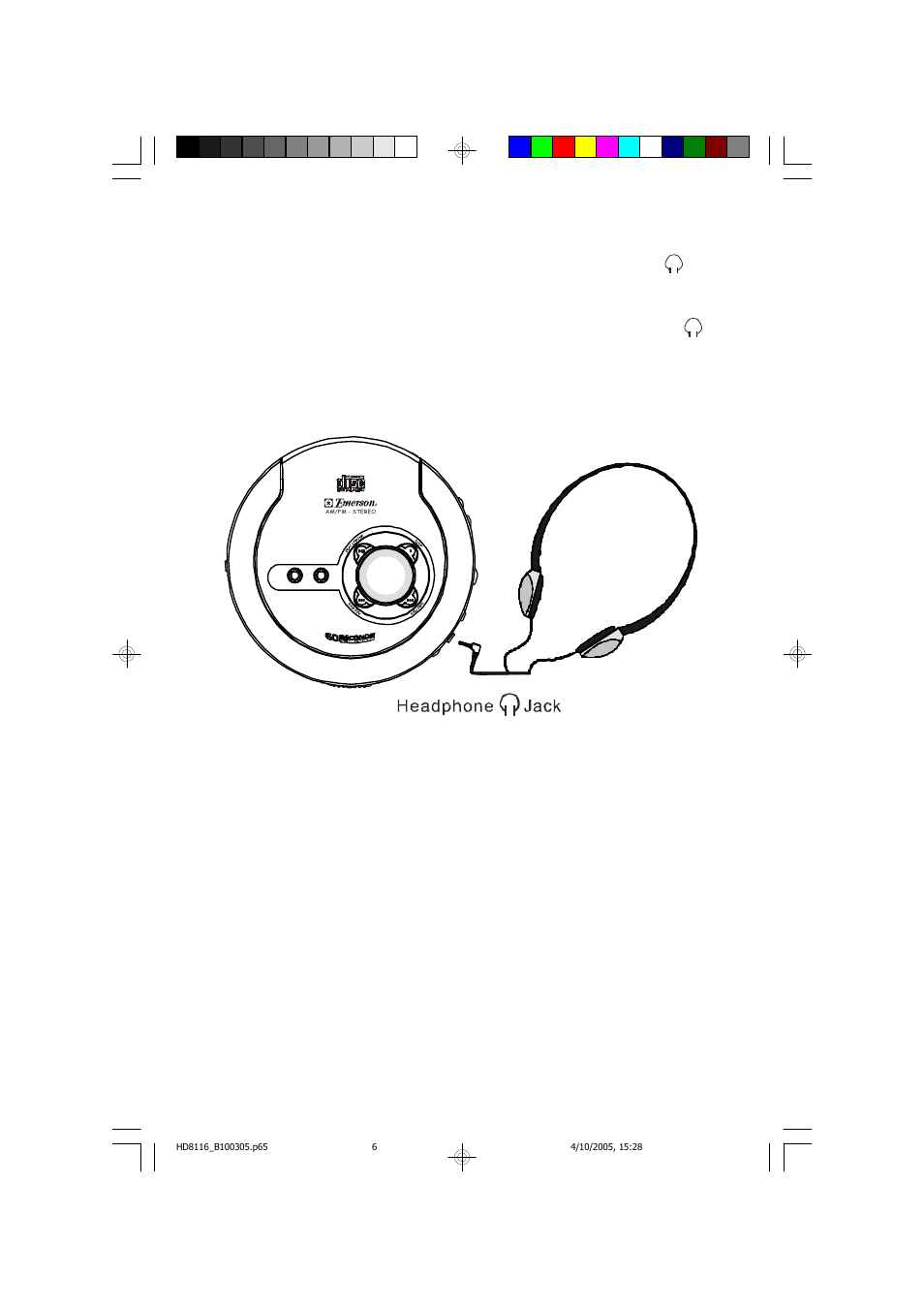 Connecting the stereo headphones, Important | Emerson Radio HD8116 User Manual | Page 7 / 23