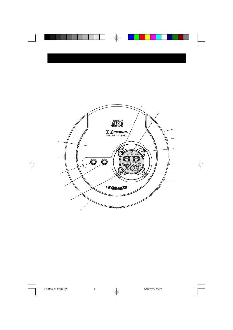 Location of controls and indicators | Emerson Radio HD8116 User Manual | Page 8 / 23