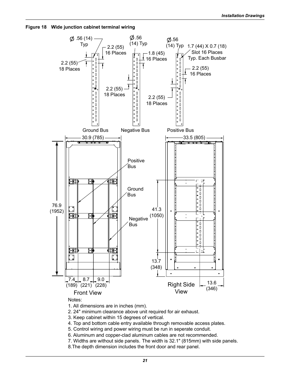 Figure 18 wide junction cabinet terminal wiring | Emerson NXL UPS Systems User Manual | Page 25 / 48