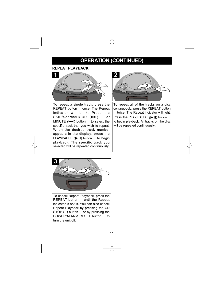 Operation (continued) | Emerson CKD9905 User Manual | Page 11 / 22