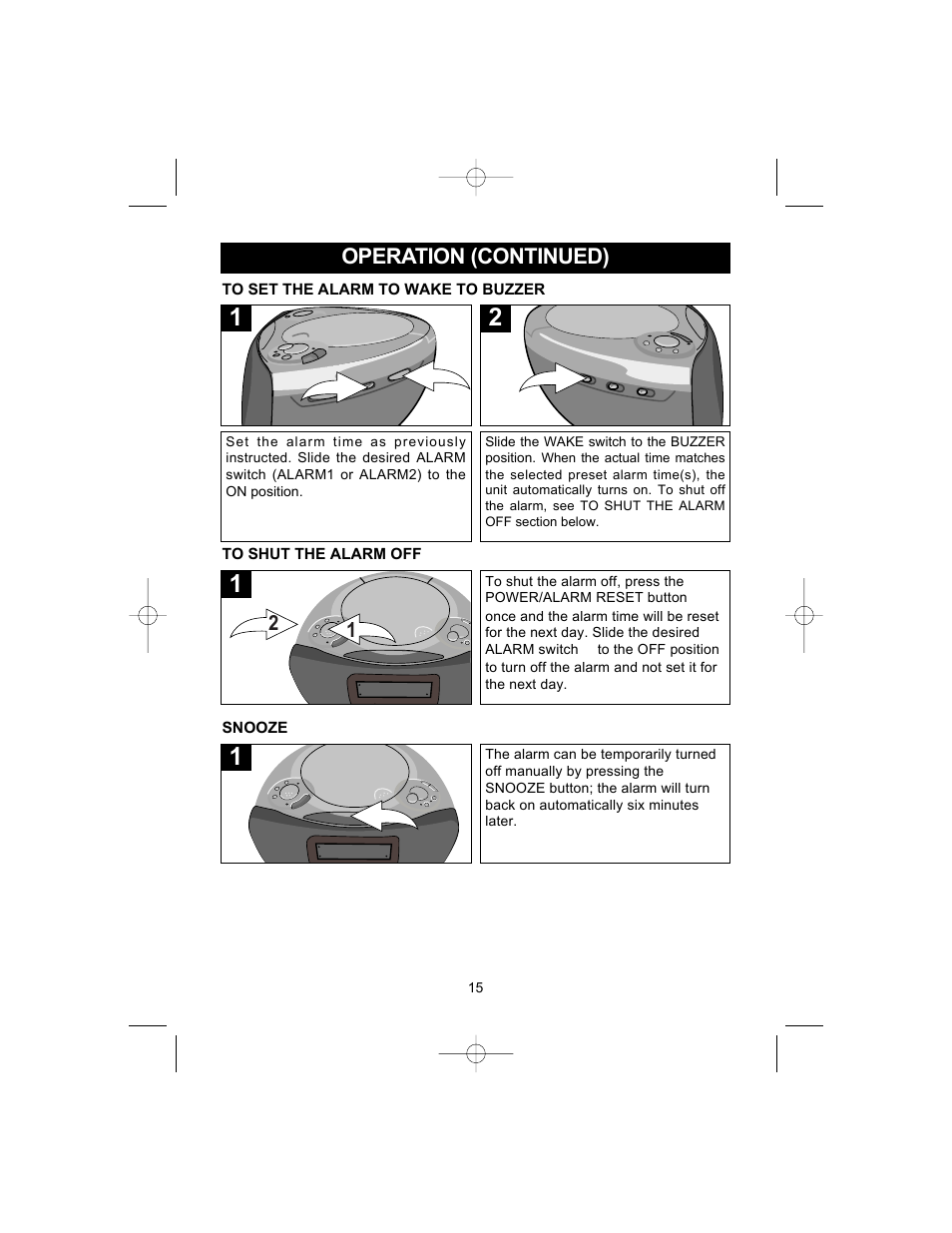 Operation (continued) | Emerson CKD9905 User Manual | Page 15 / 22
