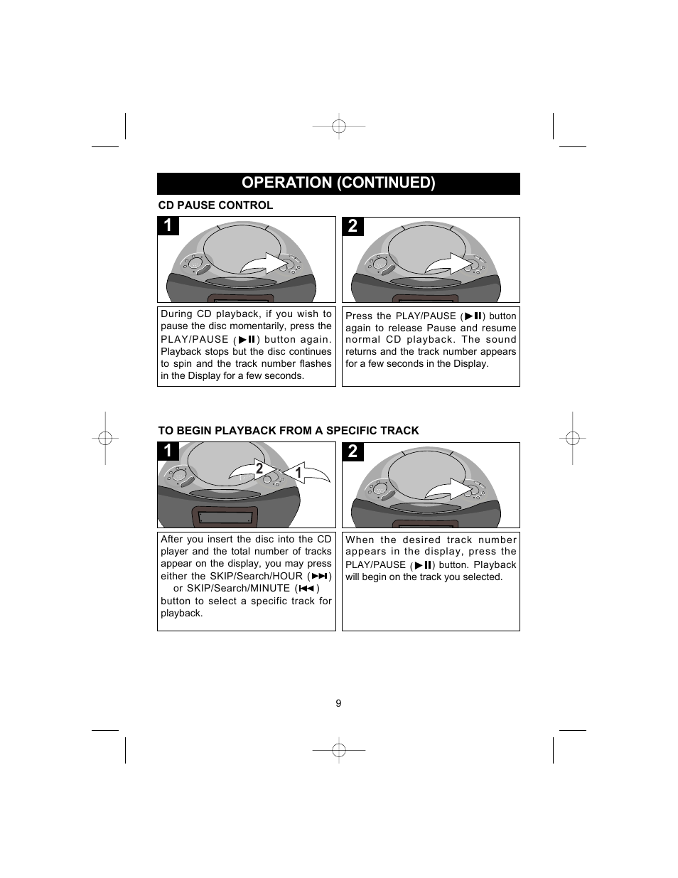 Operation (continued) | Emerson CKD9905 User Manual | Page 9 / 22