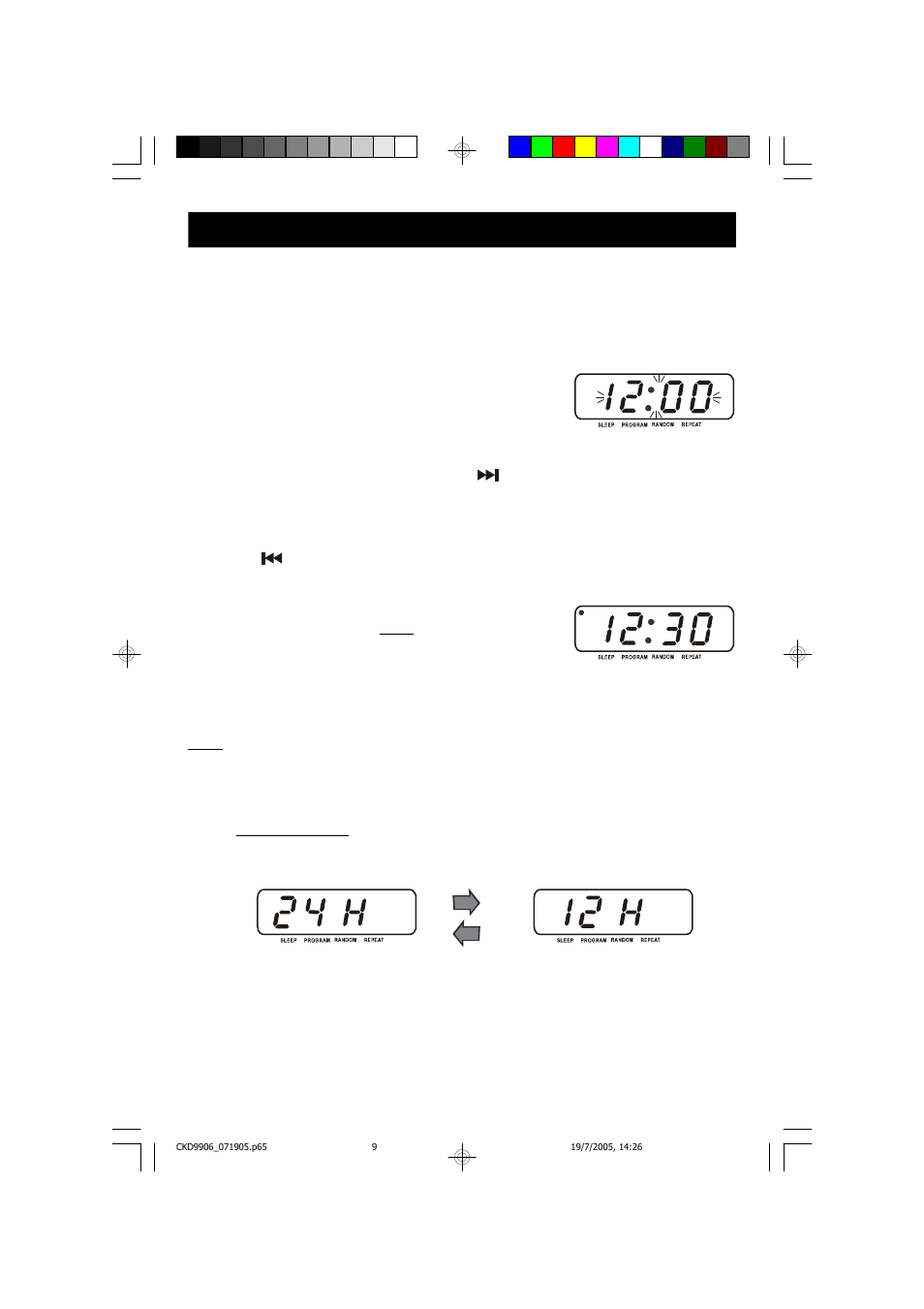 Operating instructions, Setting the time of day | Emerson Radio CKD9906 User Manual | Page 10 / 27