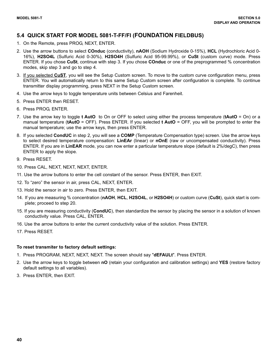 Foundation | Emerson 5081-T User Manual | Page 46 / 98