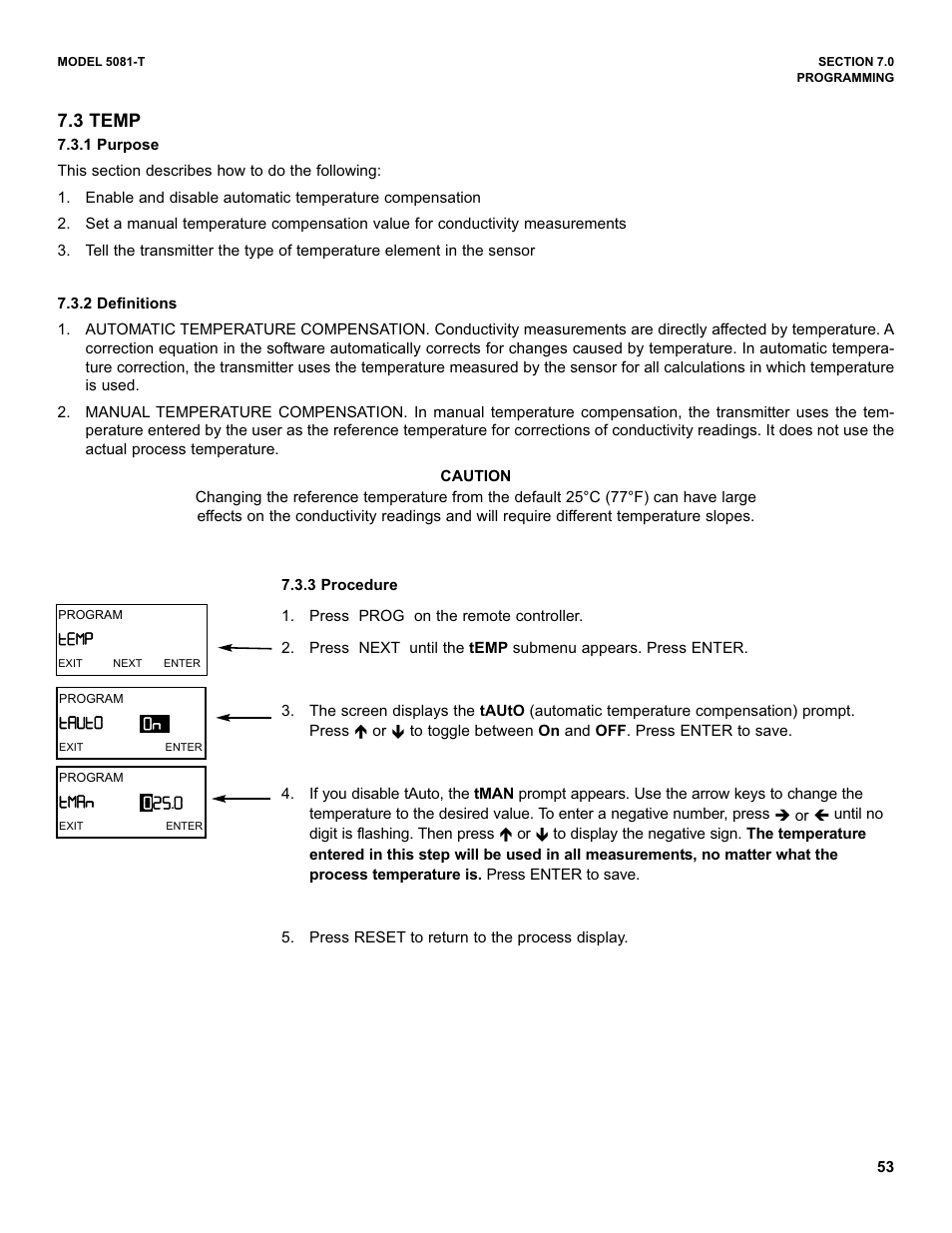 3 temp, U->u9, U7-p | Emerson 5081-T User Manual | Page 59 / 98