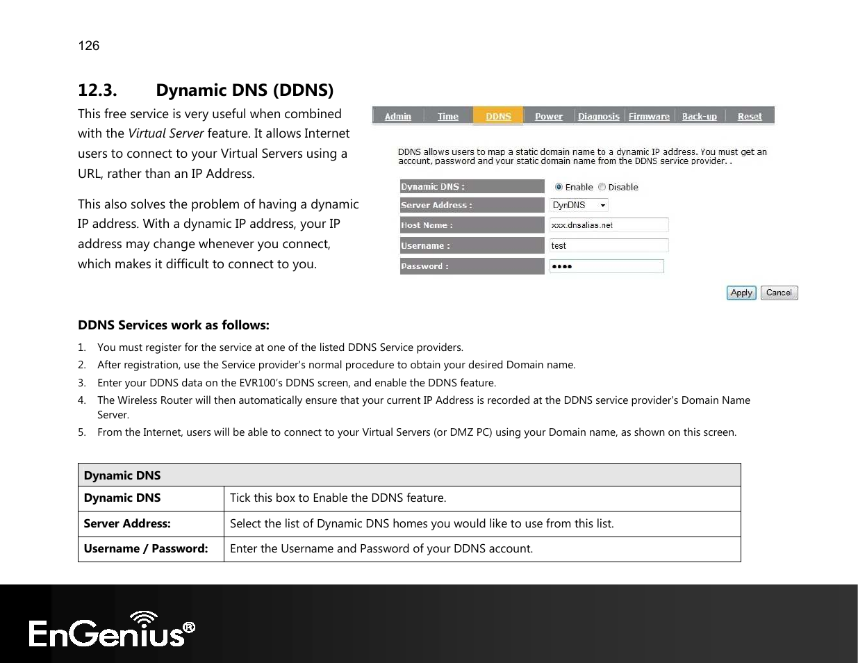 Dynamic dns (ddns) | EnGenius Technologies EVR100 User Manual | Page 127 / 135