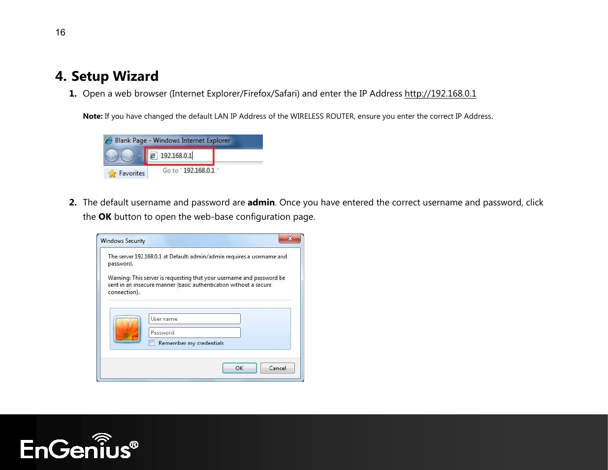 Setup wizard | EnGenius Technologies EVR100 User Manual | Page 17 / 135