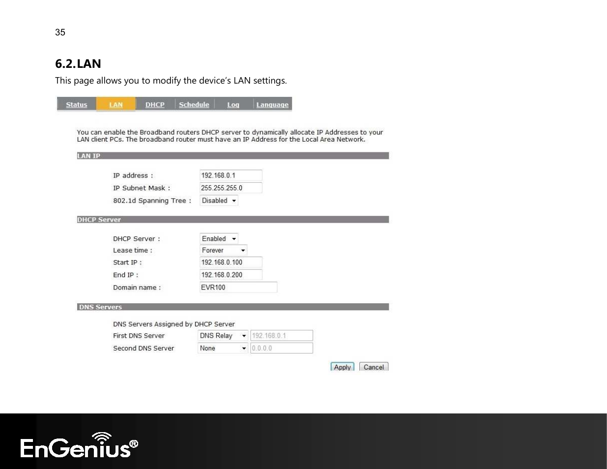 EnGenius Technologies EVR100 User Manual | Page 36 / 135