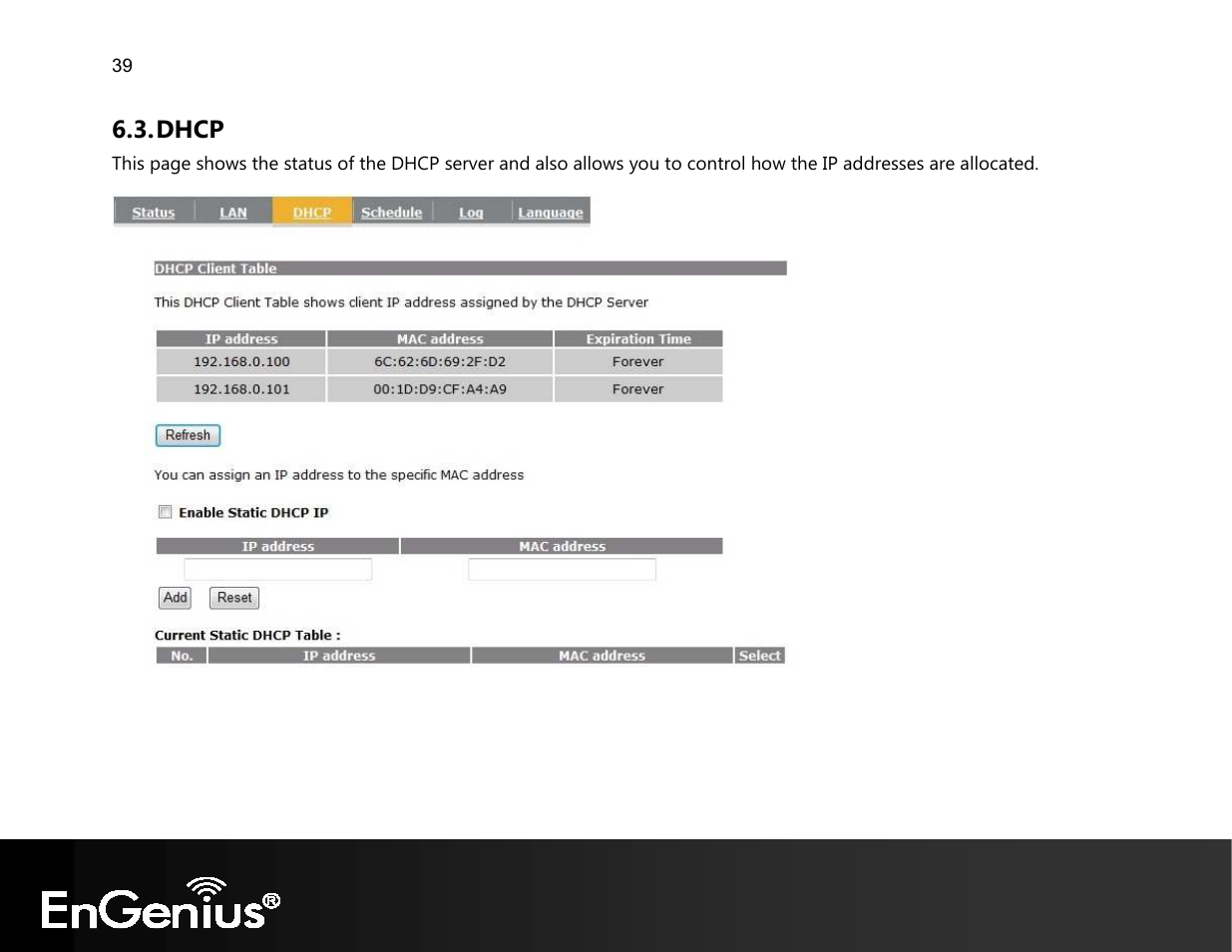 Dhcp | EnGenius Technologies EVR100 User Manual | Page 40 / 135