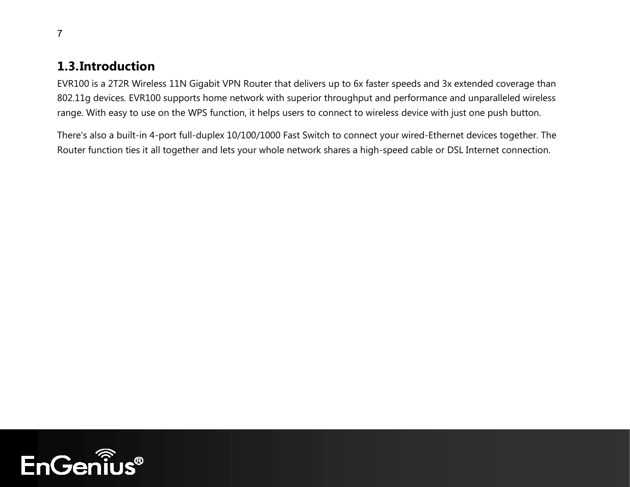 Introduction | EnGenius Technologies EVR100 User Manual | Page 8 / 135