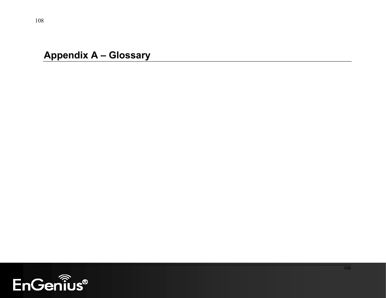 Appendix a – glossary | EnGenius Technologies ESR9855G User Manual | Page 108 / 126