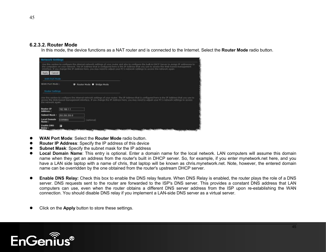 EnGenius Technologies ESR9855G User Manual | Page 45 / 126