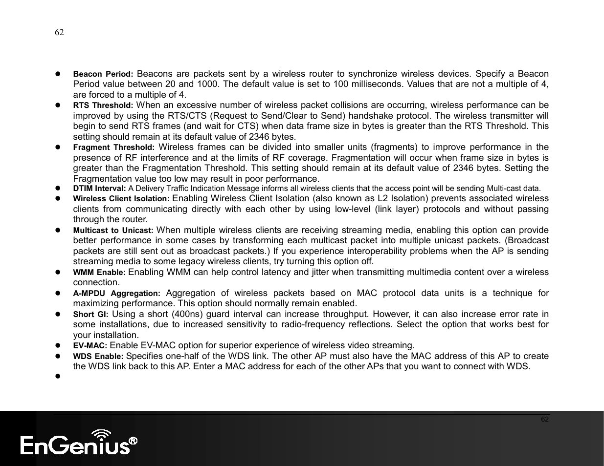 EnGenius Technologies ESR9855G User Manual | Page 62 / 126