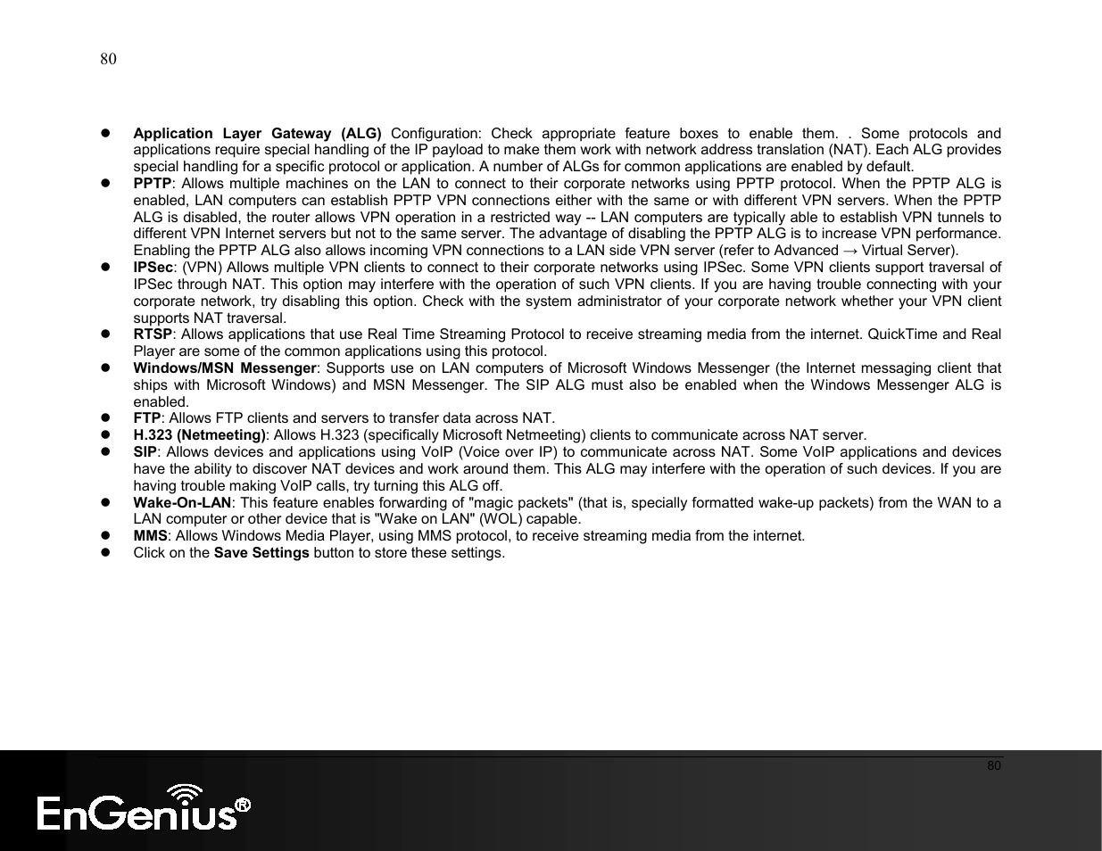 EnGenius Technologies ESR9855G User Manual | Page 80 / 126