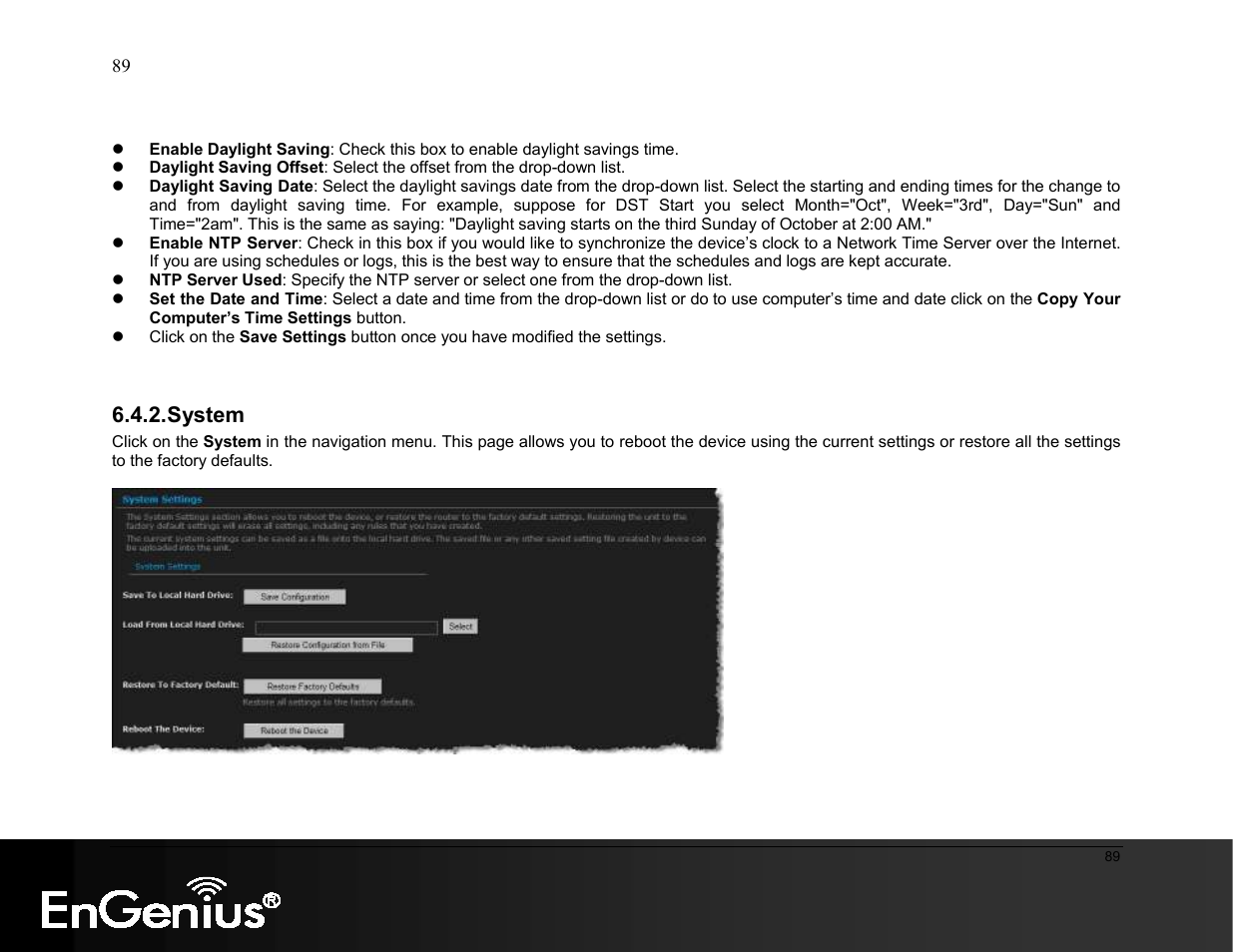 System | EnGenius Technologies ESR9855G User Manual | Page 89 / 126