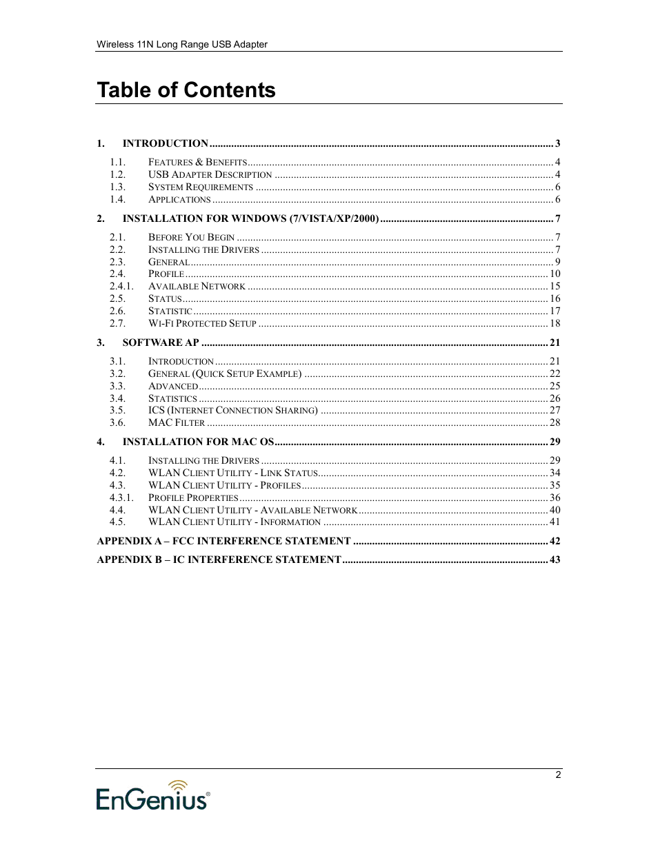 EnGenius Technologies 11N User Manual | Page 2 / 43