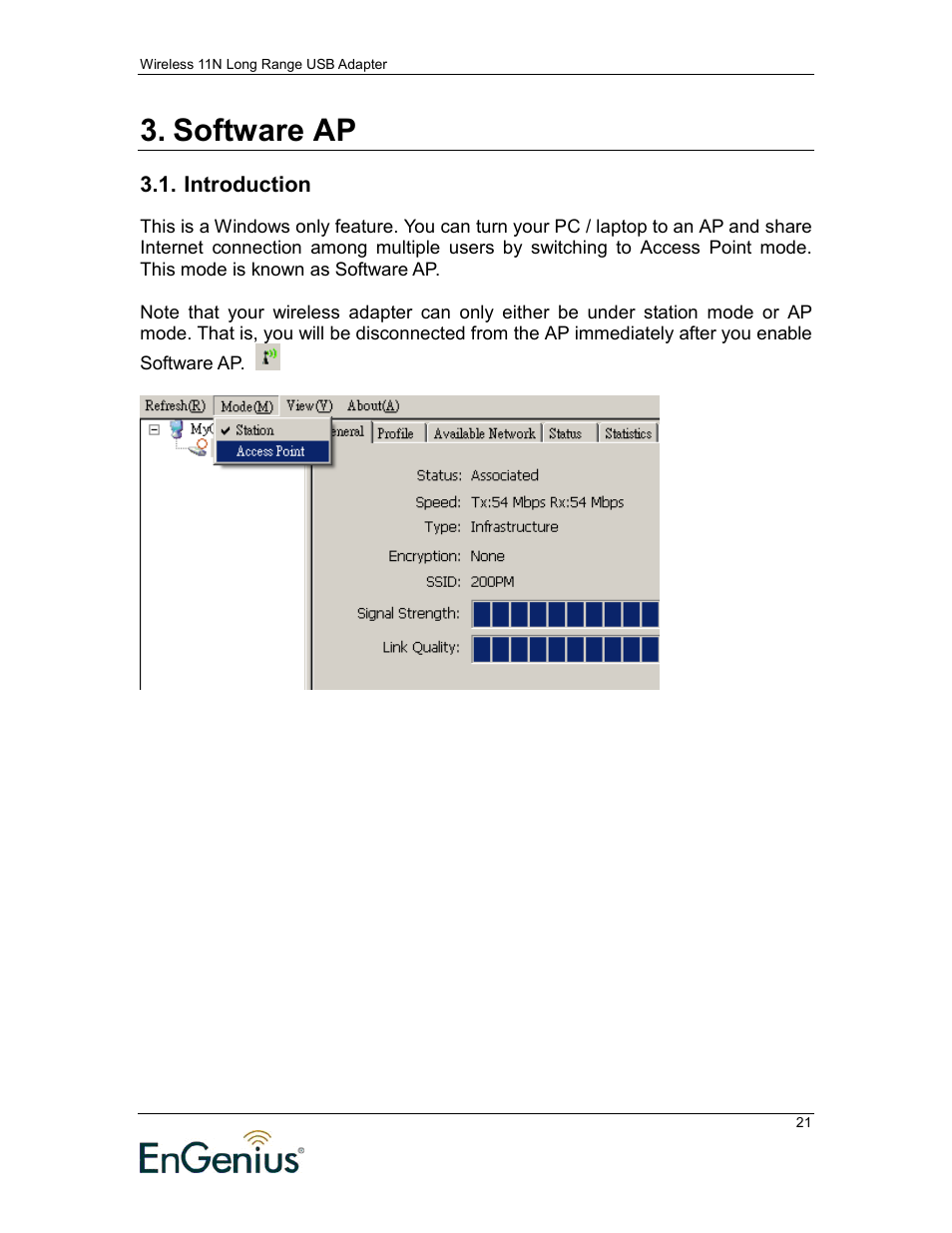 Software ap | EnGenius Technologies 11N User Manual | Page 21 / 43