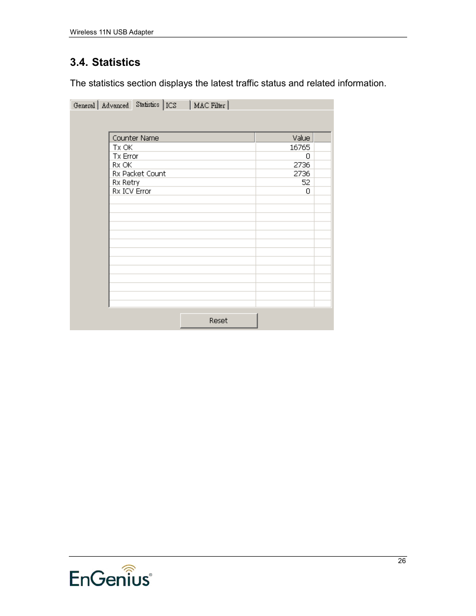 Statistics | EnGenius Technologies 11N User Manual | Page 26 / 43