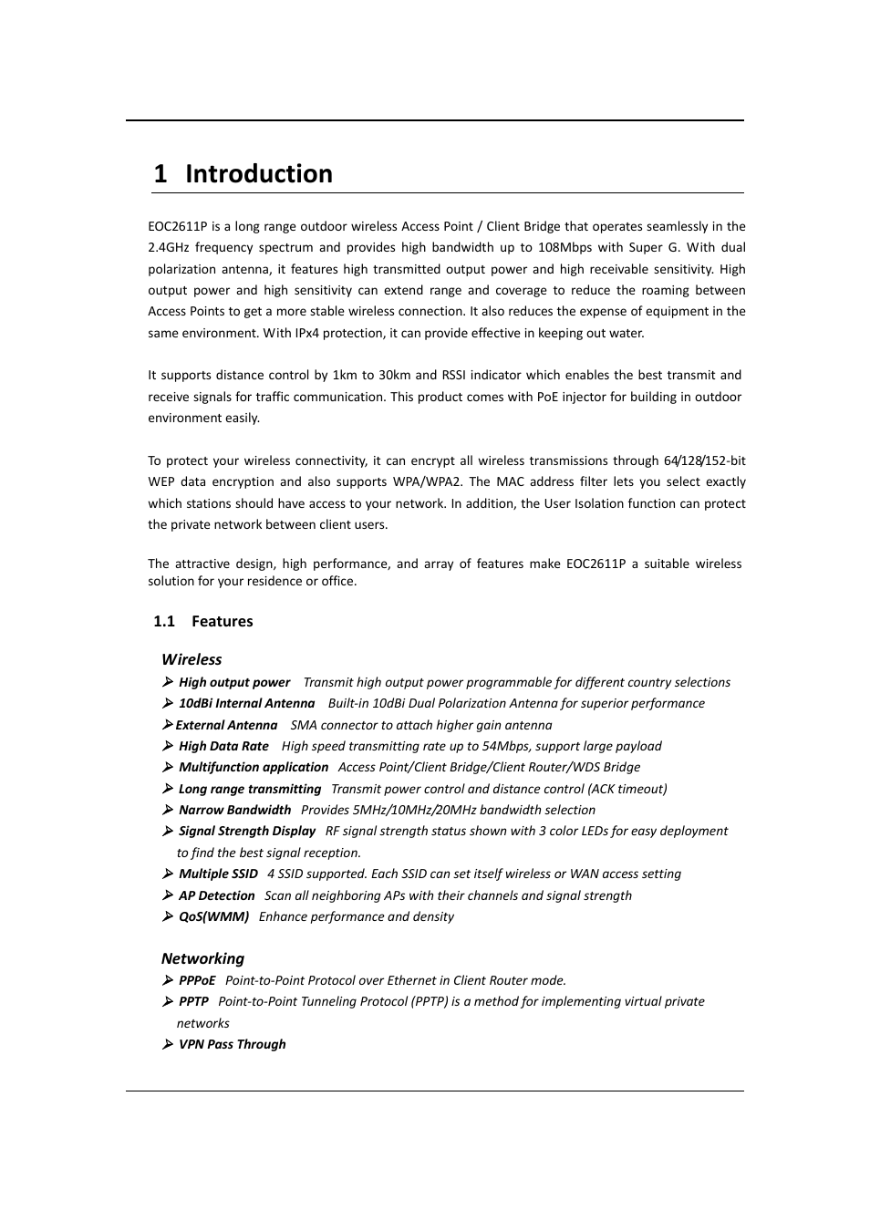 1 introduction | EnGenius Technologies EOC2611P User Manual | Page 6 / 89