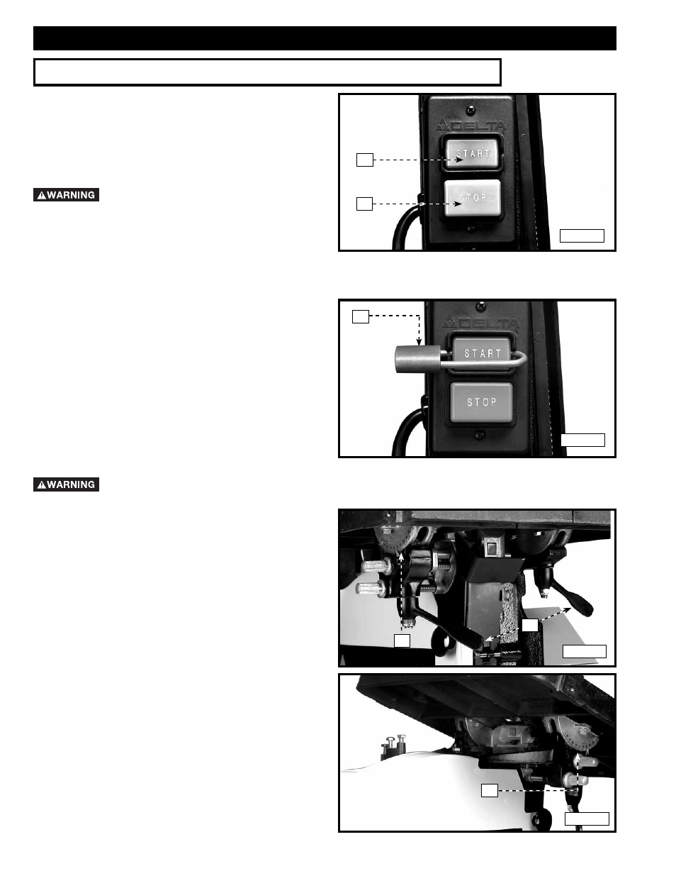 Operation, Operational controls and adjustments, Starting and stopping the saw | Locking switch in the “off” position, Tilting the table | EnGenius Technologies SHOPMASTER 28-248 User Manual | Page 18 / 28