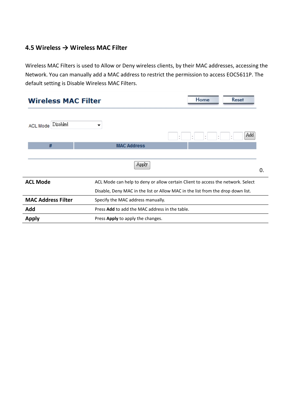 5 wireless → wireless mac filter | EnGenius Technologies EOC5611P User Manual | Page 29 / 69