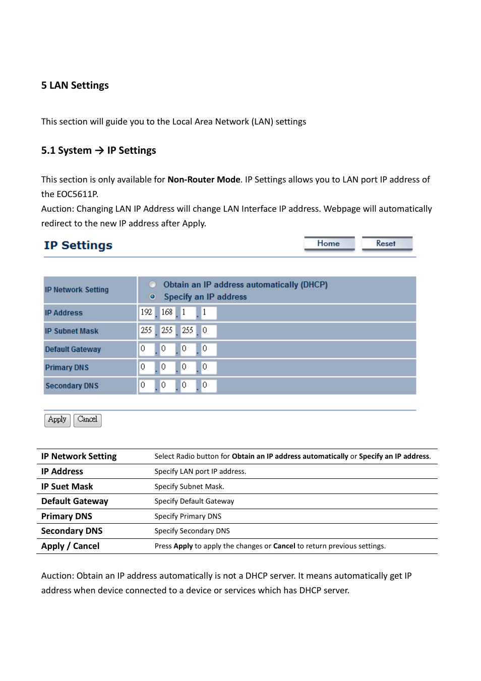 5 lan settings, 1 system → ip settings | EnGenius Technologies EOC5611P User Manual | Page 31 / 69