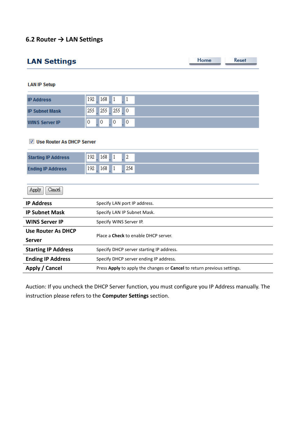 2 router → lan settings | EnGenius Technologies EOC5611P User Manual | Page 42 / 69