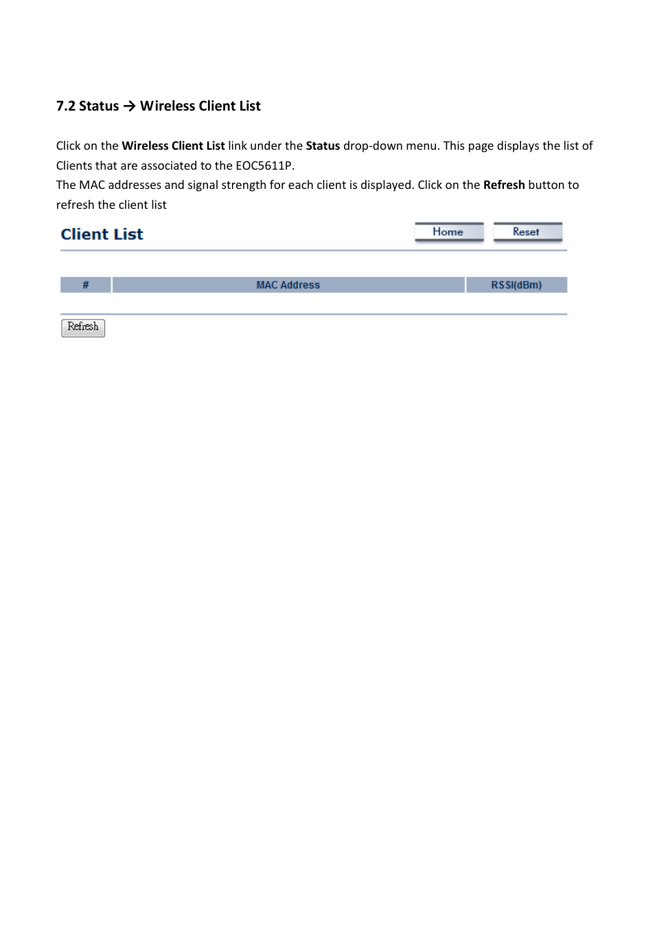 2 status → wireless client list | EnGenius Technologies EOC5611P User Manual | Page 47 / 69