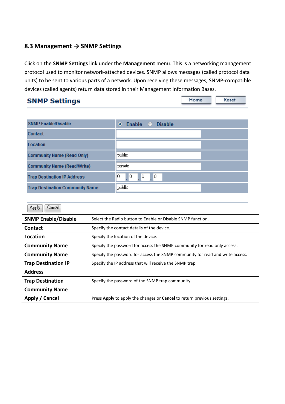 3 management → snmp settings | EnGenius Technologies EOC5611P User Manual | Page 55 / 69