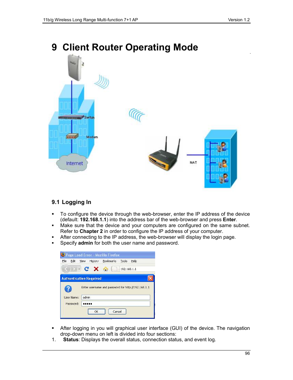 9 client router operating mode | EnGenius Technologies ECB3500 User Manual | Page 96 / 117