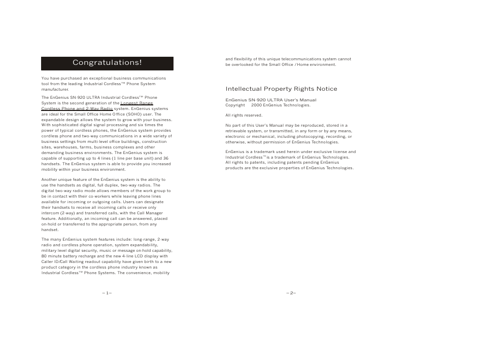 EnGenius Technologies SN-920 ULTRA User Manual | Page 4 / 37