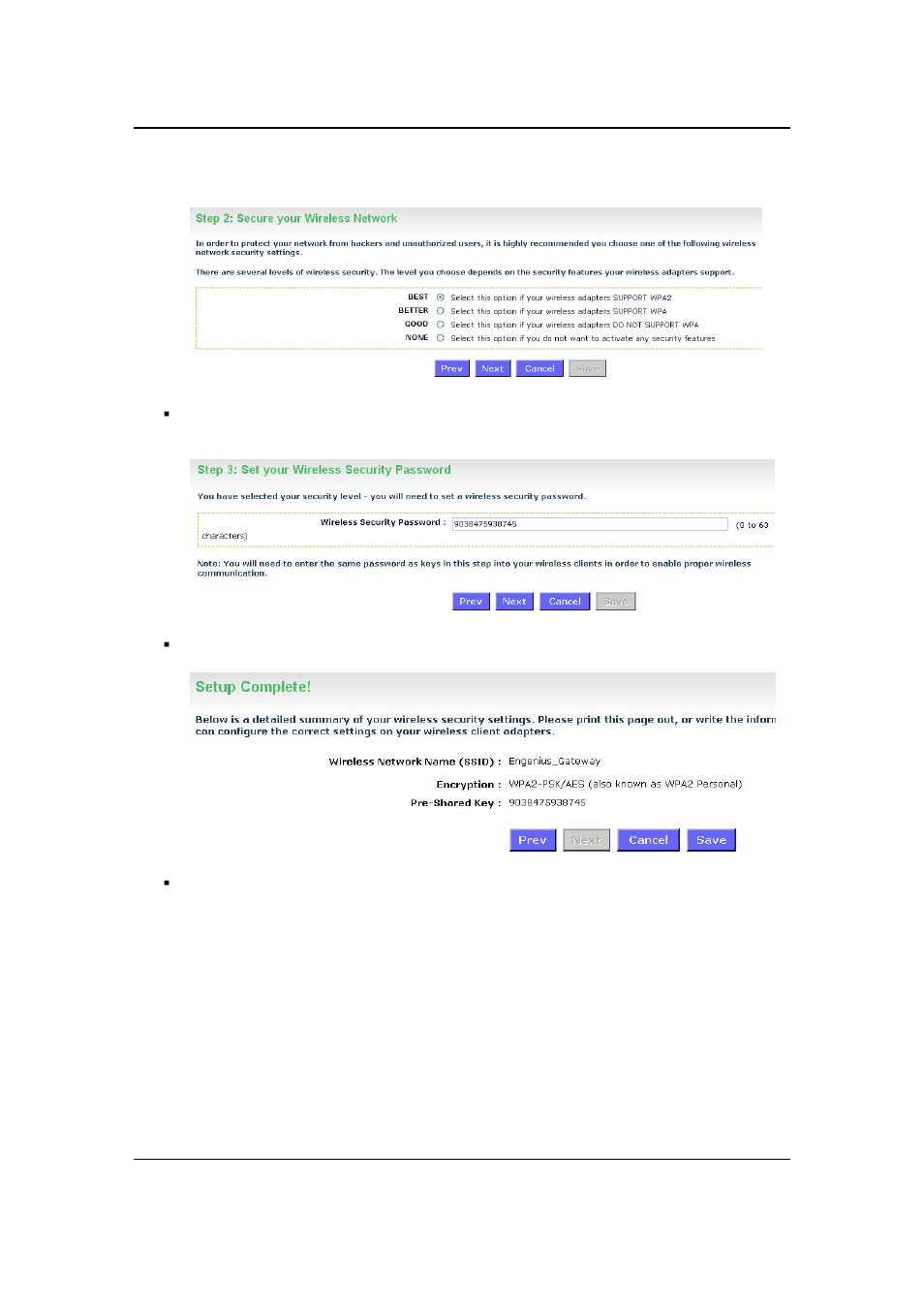 1 wireless security level: best (wpa2) | EnGenius Technologies ESR-9710 User Manual | Page 28 / 95