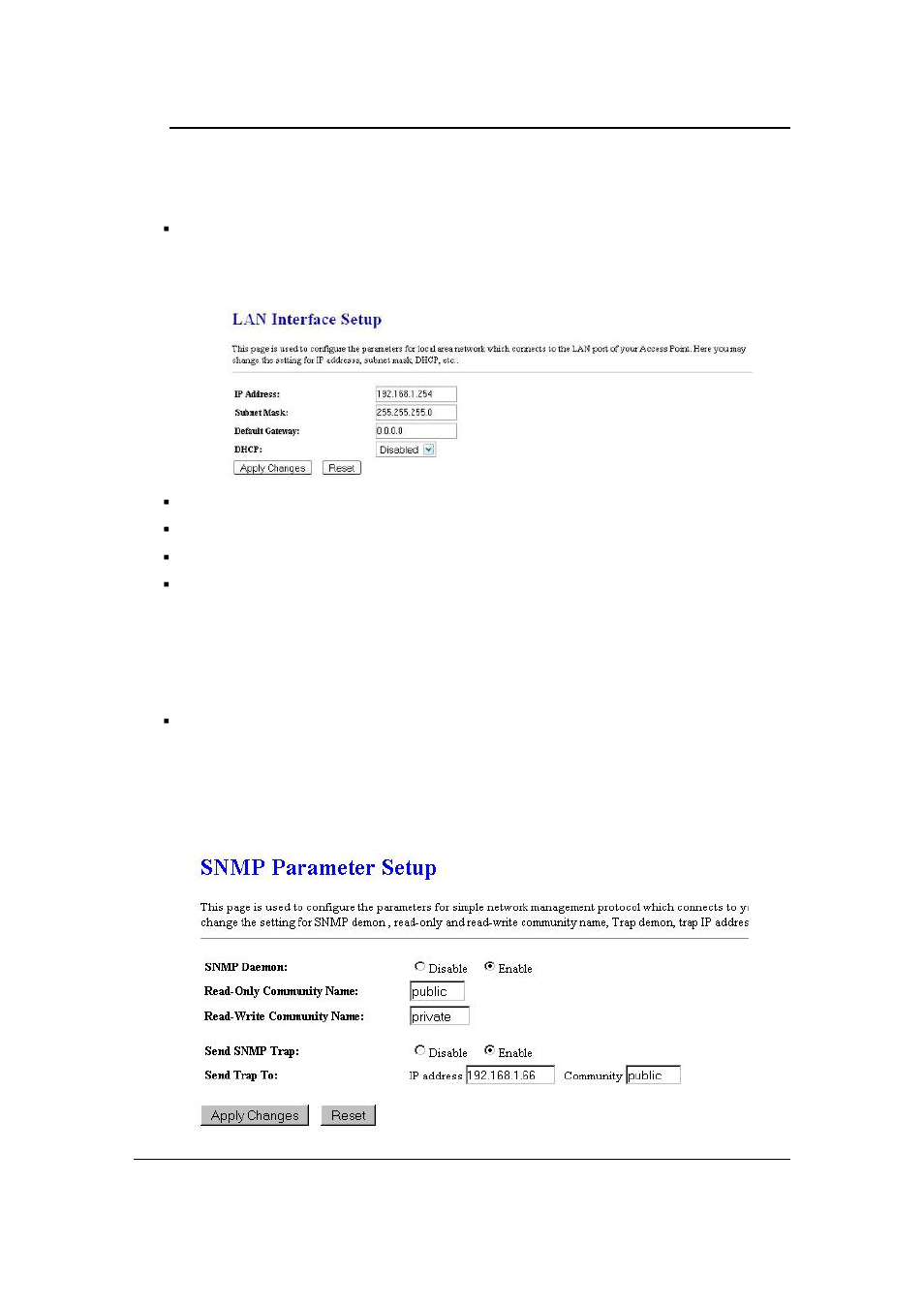 Lan interface, 2 snmp settings | EnGenius Technologies ECB-1220R User Manual | Page 27 / 69