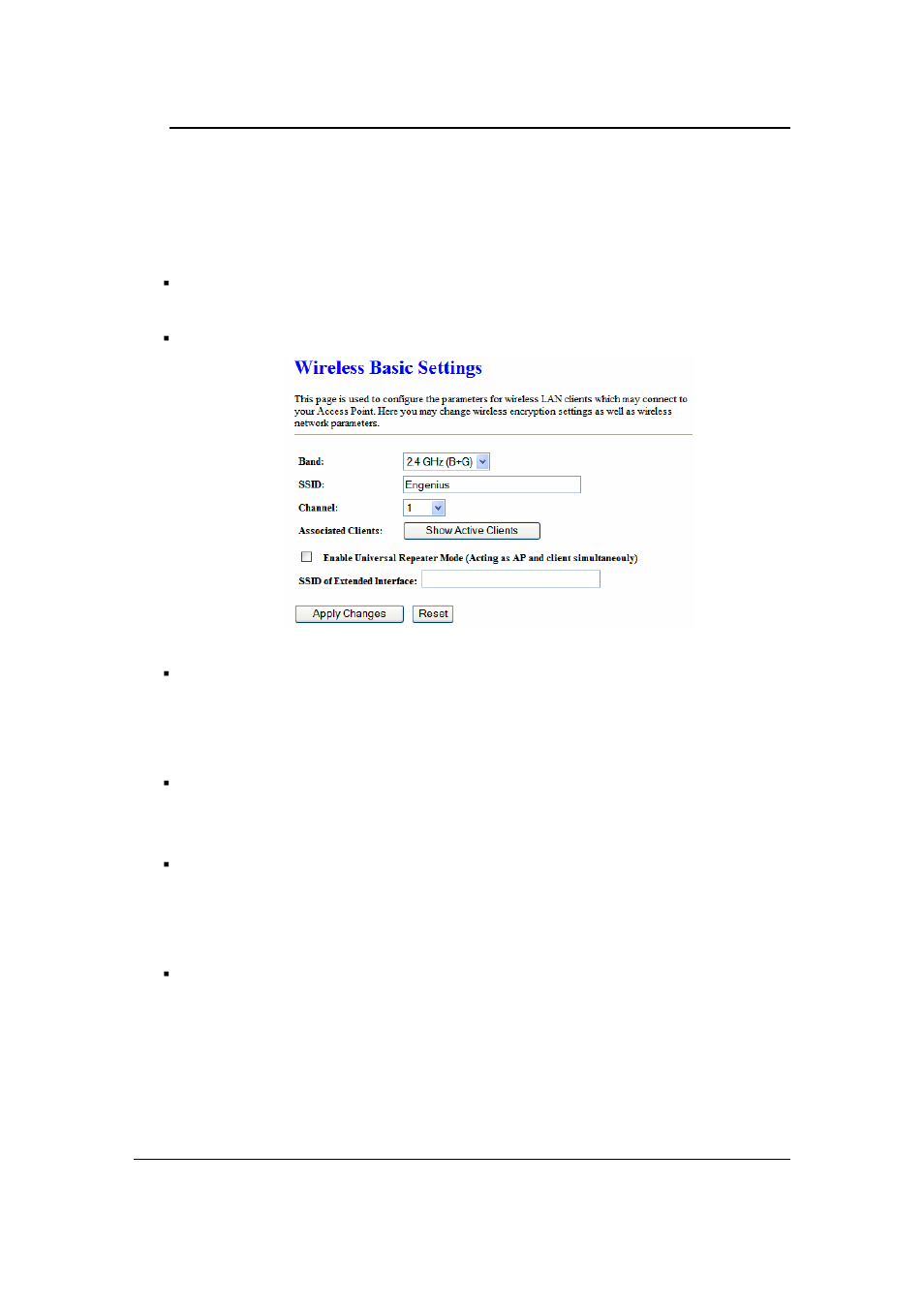 Basic settings (infrastructure, adhoc) | EnGenius Technologies ECB-1220R User Manual | Page 34 / 69