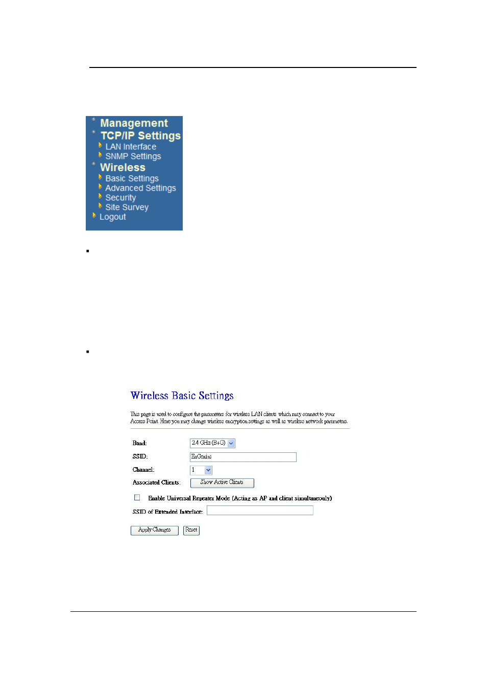 Wireless, Basic settings | EnGenius Technologies ECB-1220R User Manual | Page 61 / 69