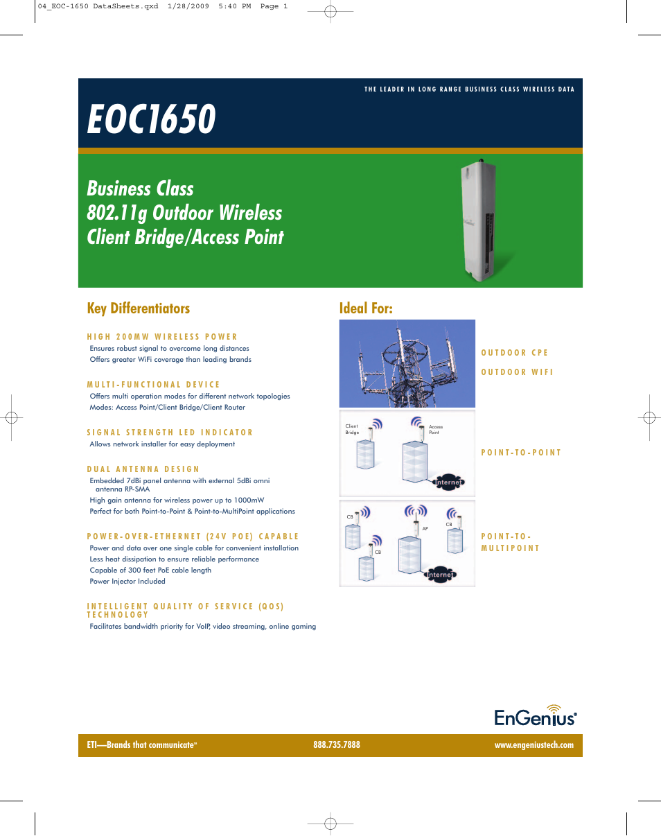 EnGenius Technologies EOC-1650 User Manual | 2 pages