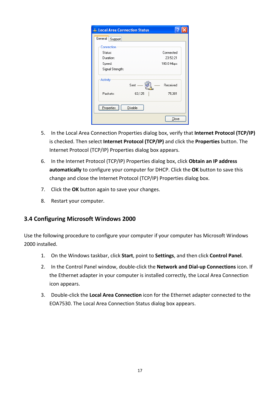 4 configuring microsoft windows 2000, Onfiguring, Icrosoft | Indows | EnGenius Technologies EOA7530 User Manual | Page 18 / 84