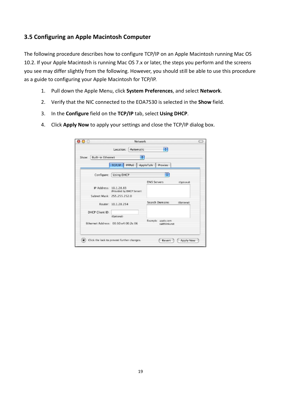 5 configuring an apple macintosh computer, Onfiguring an, Pple | Acintosh, Omputer | EnGenius Technologies EOA7530 User Manual | Page 20 / 84