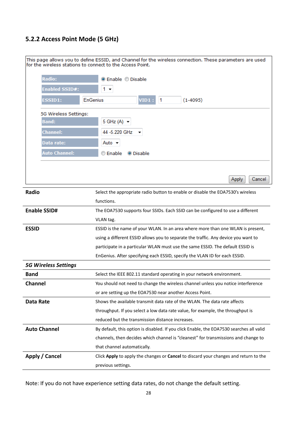 2 access point mode (5 ghz) | EnGenius Technologies EOA7530 User Manual | Page 29 / 84