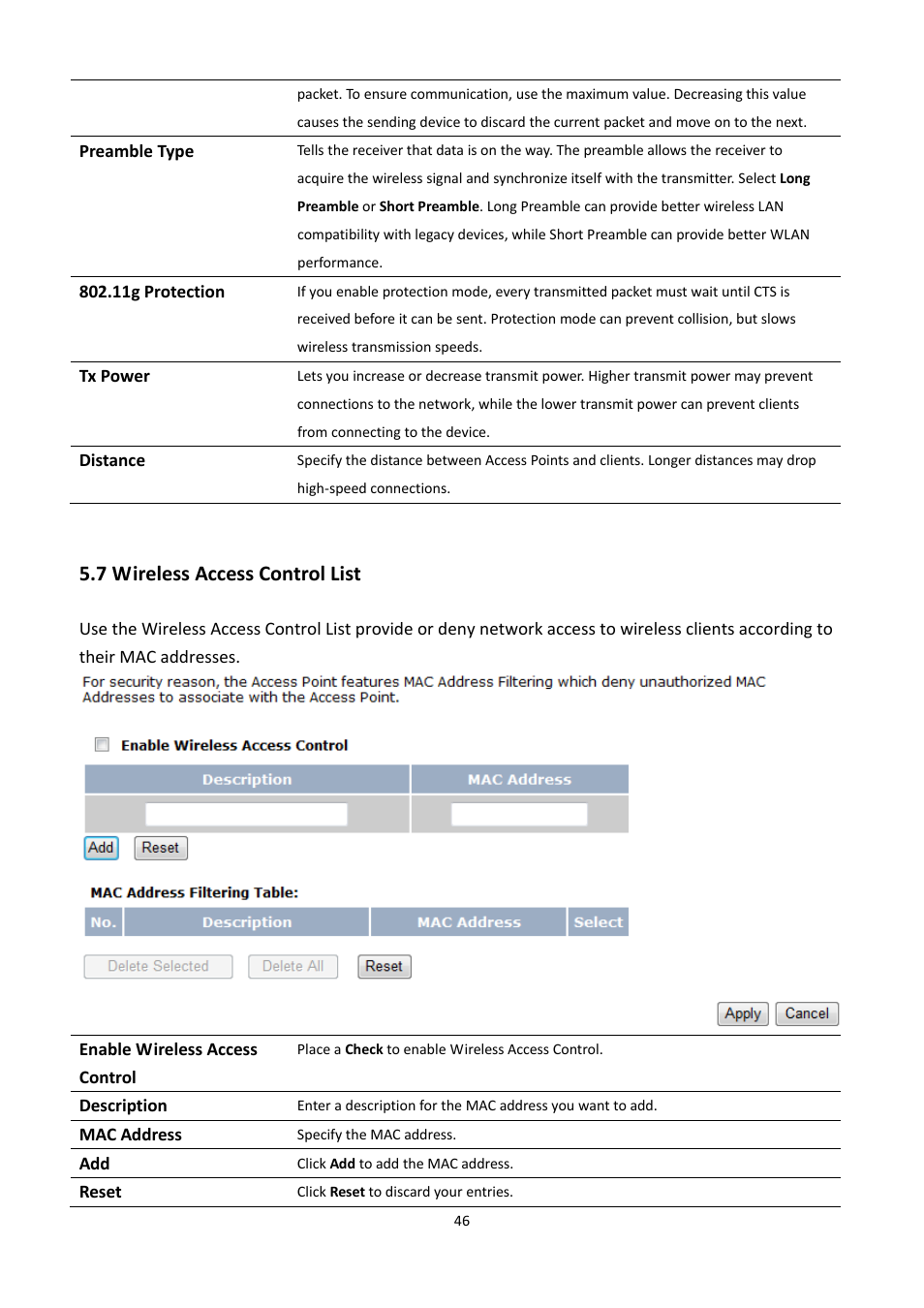 7 wireless access control list, Ireless, Ccess | Ontrol | EnGenius Technologies EOA7530 User Manual | Page 47 / 84