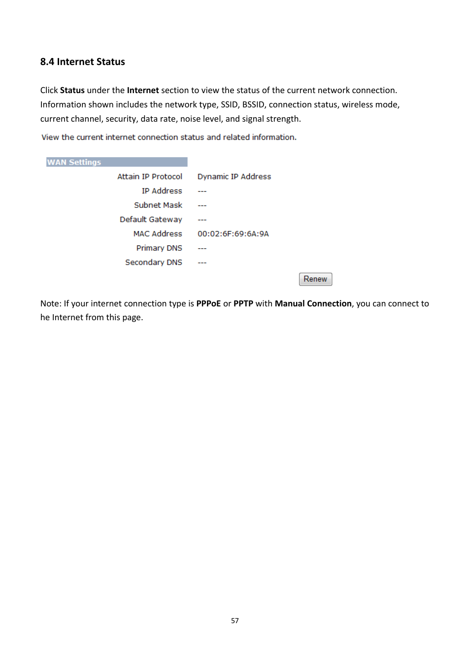 4 internet status, Nternet, Tatus | EnGenius Technologies EOA7530 User Manual | Page 58 / 84