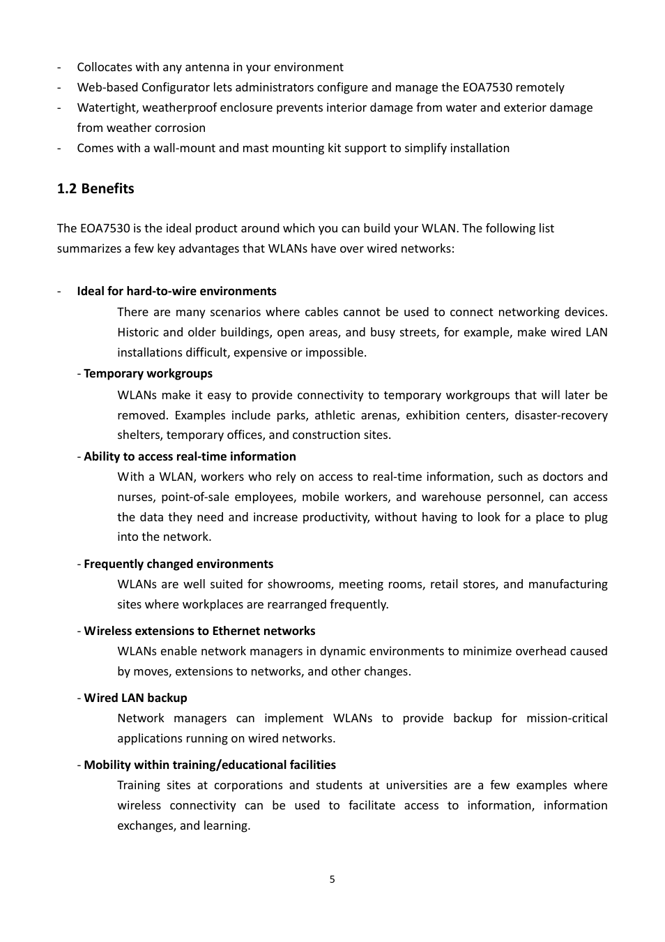 2 benefits, Enefits | EnGenius Technologies EOA7530 User Manual | Page 6 / 84