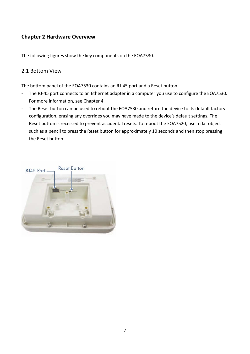 Chapter 2 hardware overview | EnGenius Technologies EOA7530 User Manual | Page 8 / 84