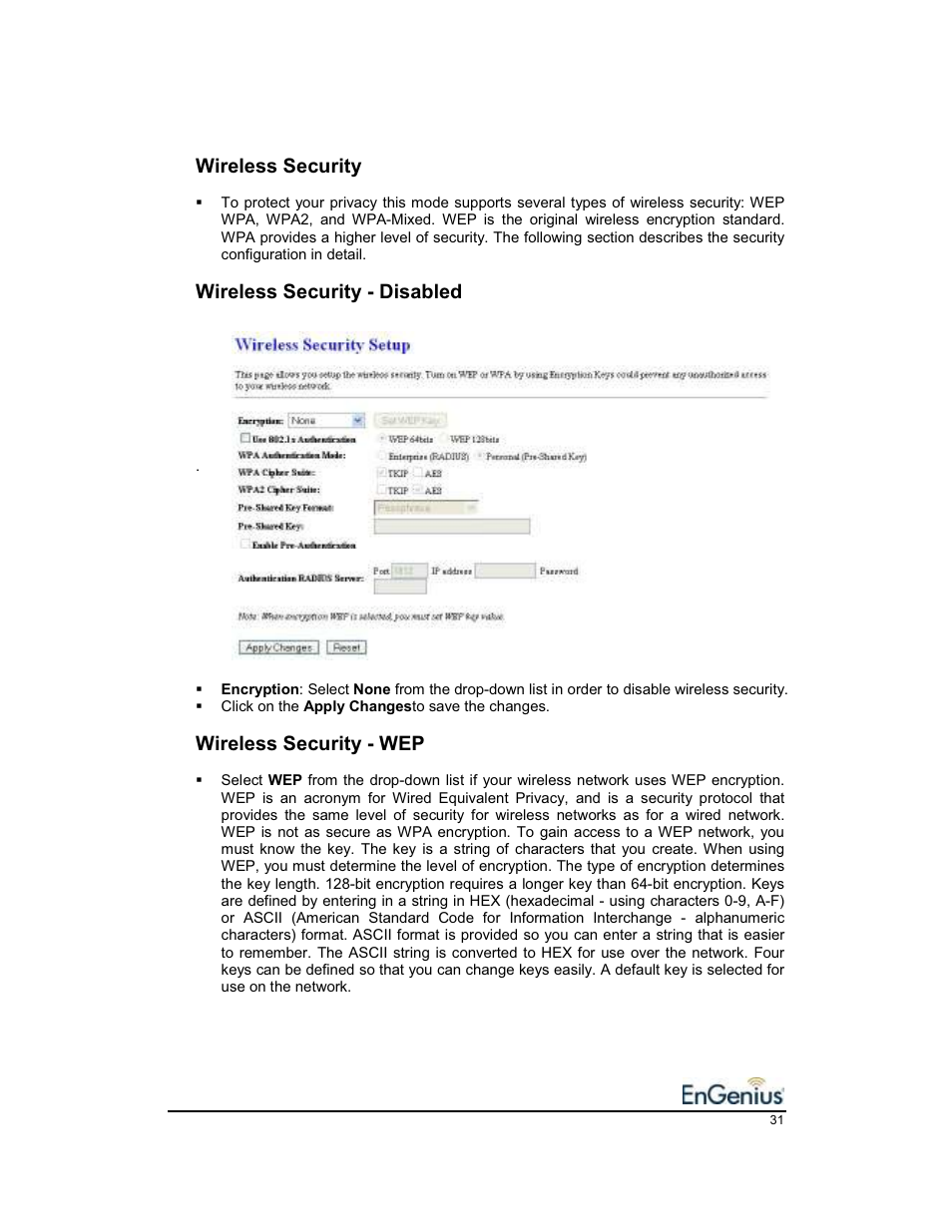 EnGenius Technologies EnGenius 11b/g Wireless SOHO Router 1.2 User Manual | Page 31 / 47