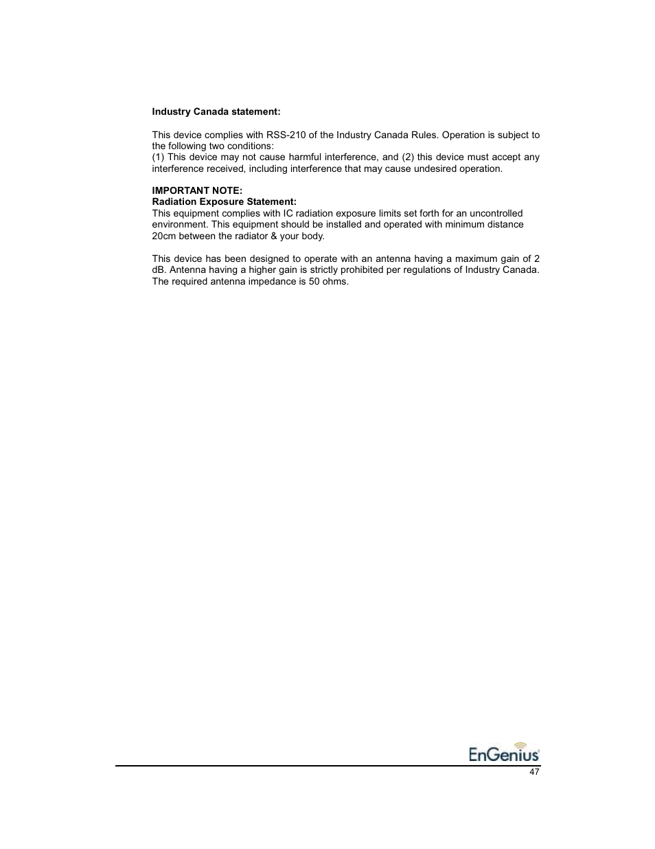 EnGenius Technologies EnGenius 11b/g Wireless SOHO Router 1.2 User Manual | Page 47 / 47
