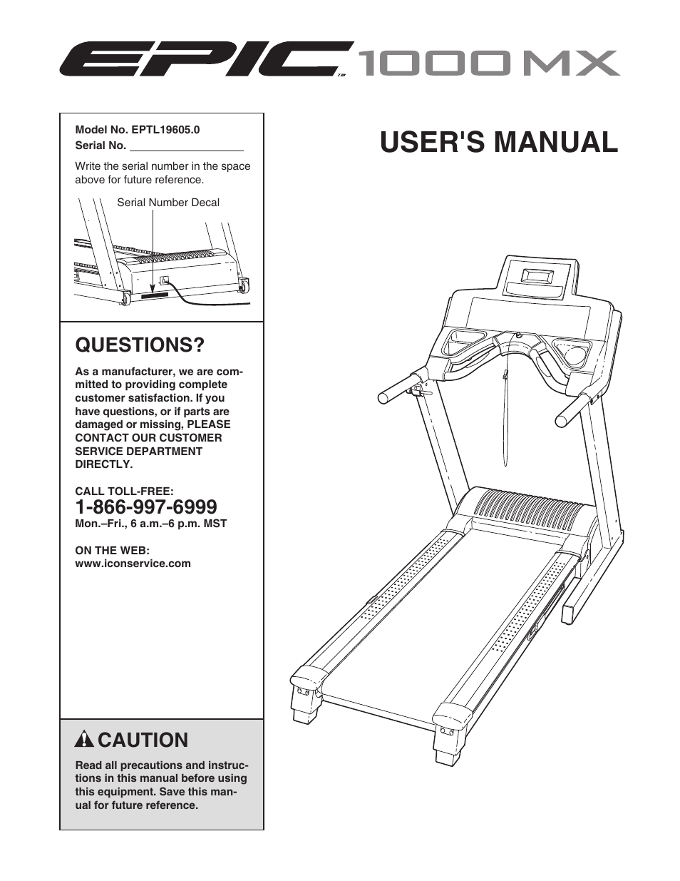 Epic Fitness 1000MX User Manual | 30 pages